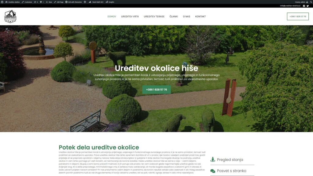 Naša nova spletna stran - Ureditev okolice